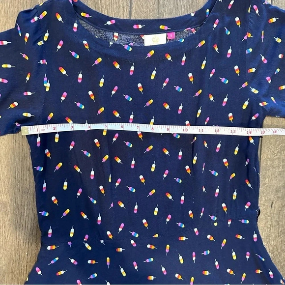 Neeru Kumar Navy With Colorful Popsicles Print Midi Dress Size Small - Picture 8 of 15